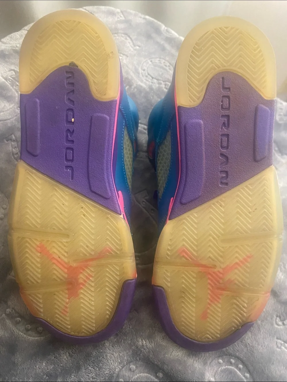 Jordan Kids High-Top Sneakers in Blue/Purple/Pink